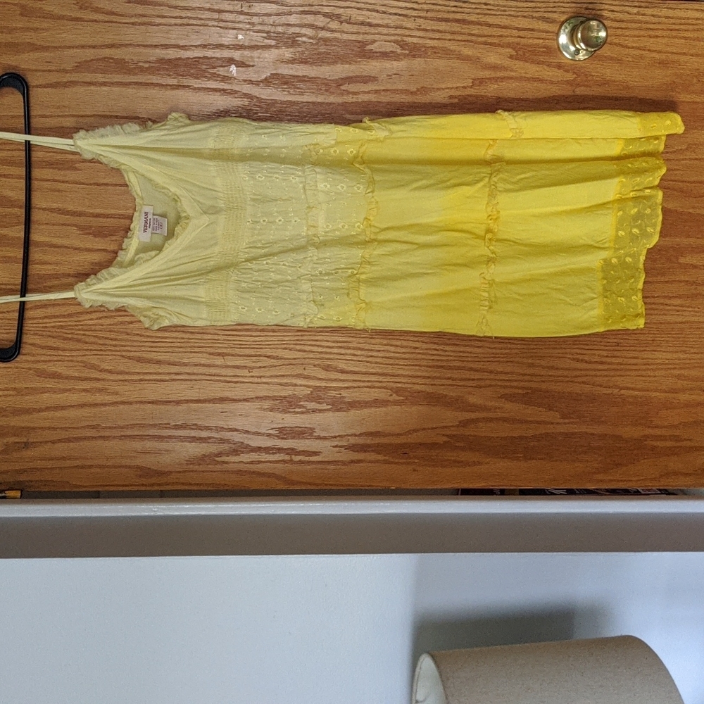 Yellow ombre spaghetti strap sun dress